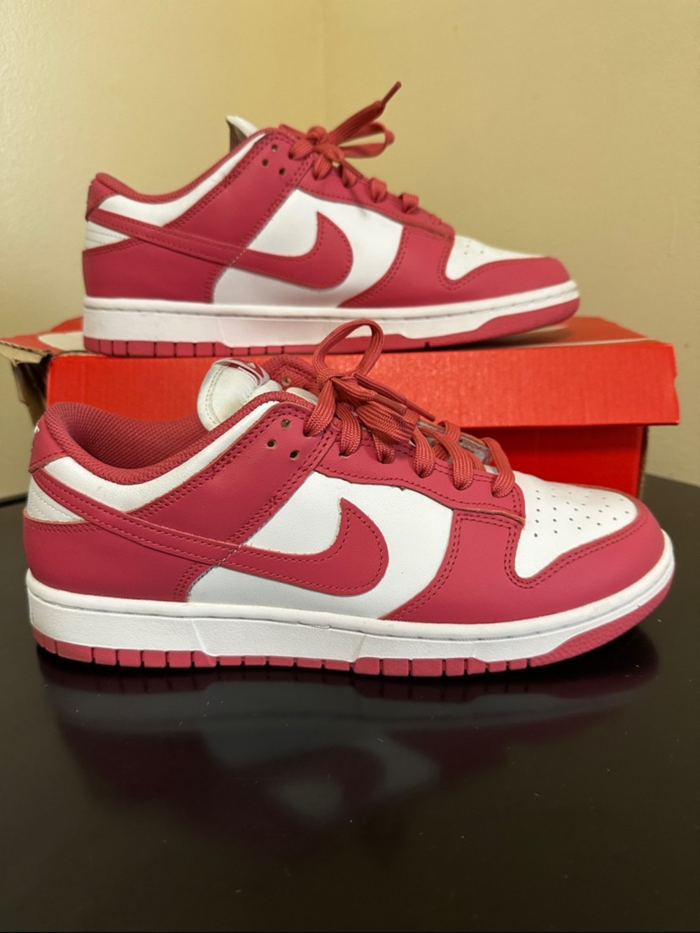 Women Nike Dunk Low White and Pink sz 10.5